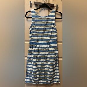 Boden Grace Blue and White Striped‎ Dress 100% Cotton Womens 6L